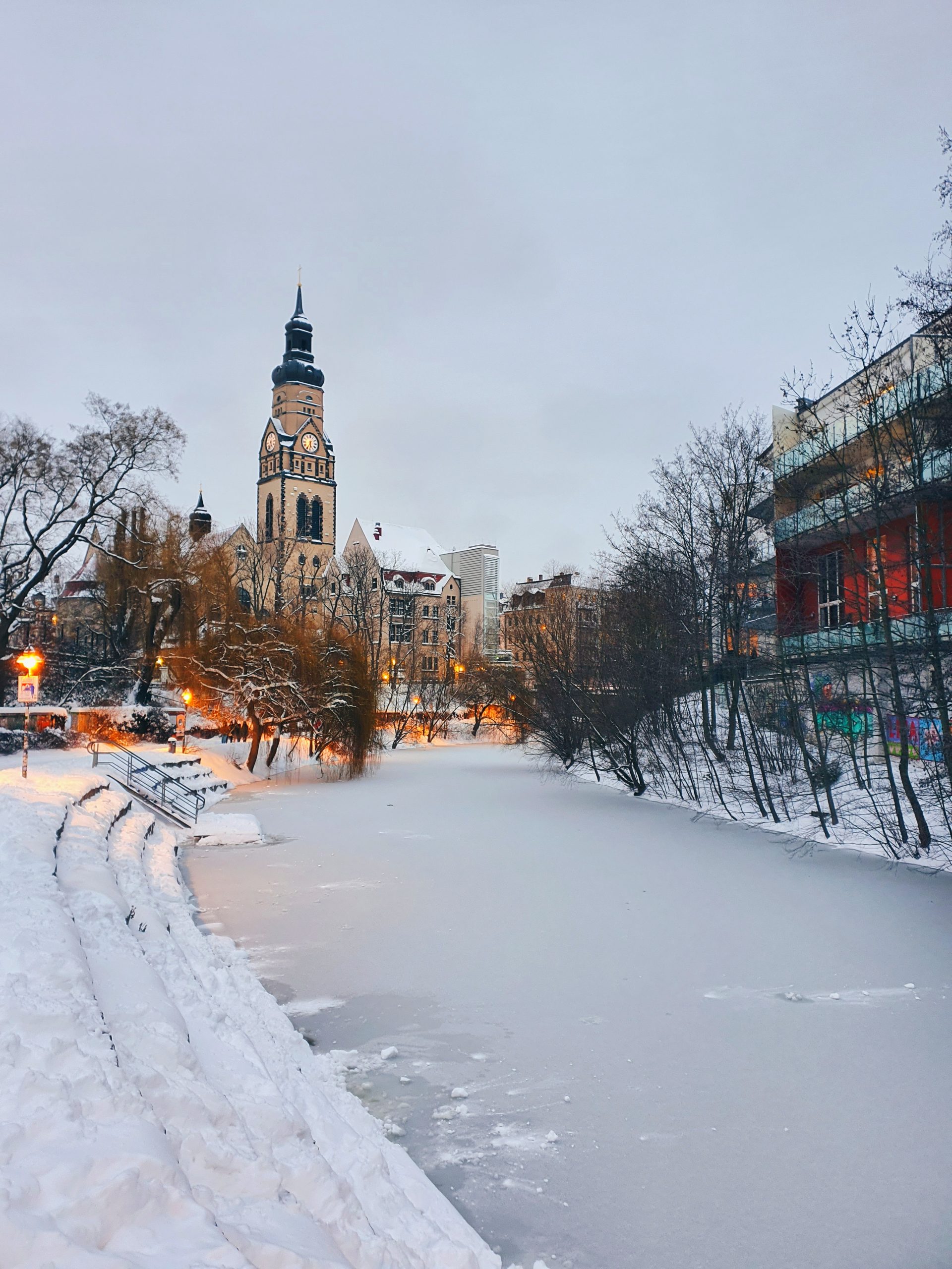 Karl-Heine-Kanal Leipzig im Schnee