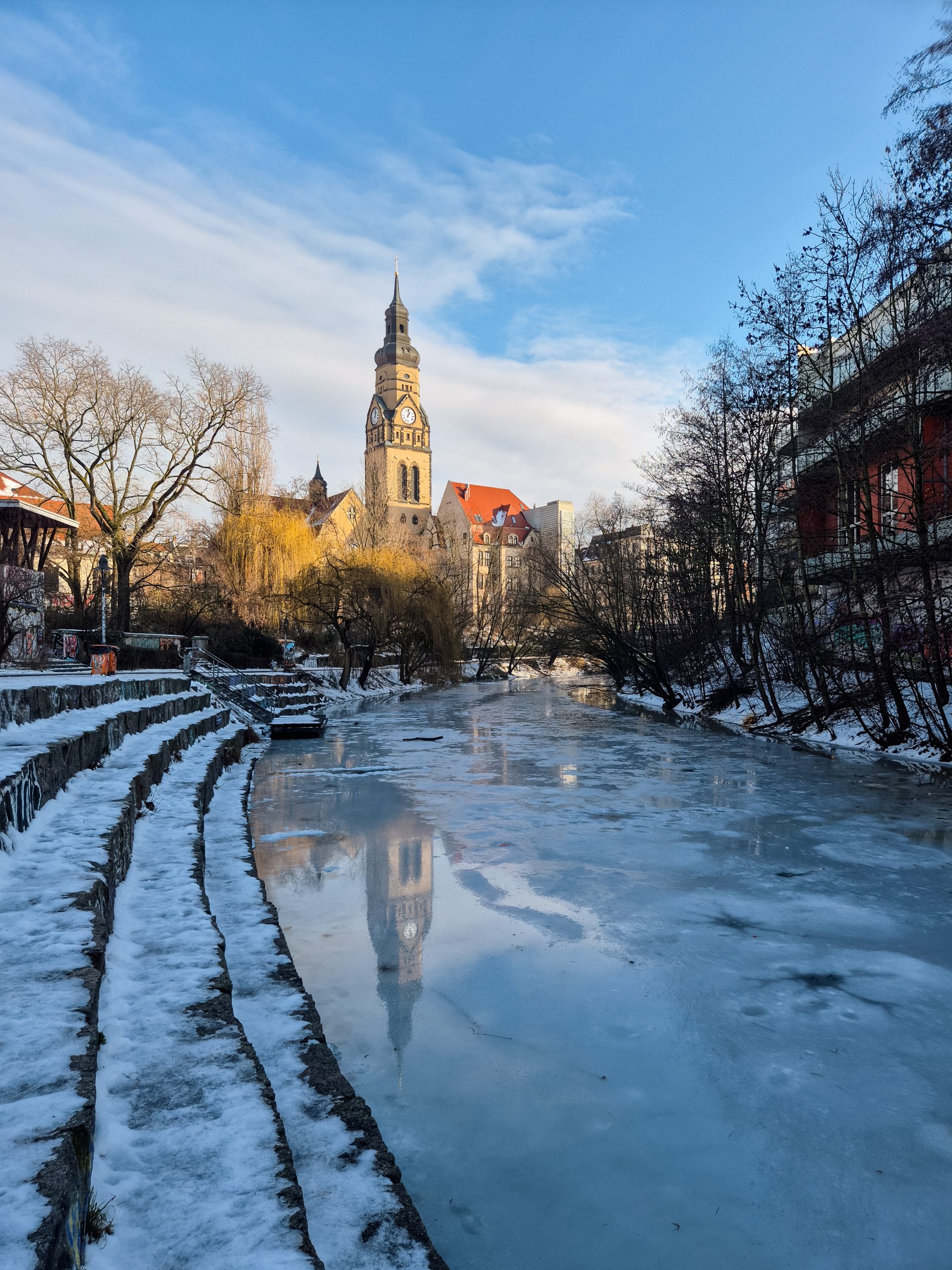 Karl-Heine-Kanal Leipzig im Winter